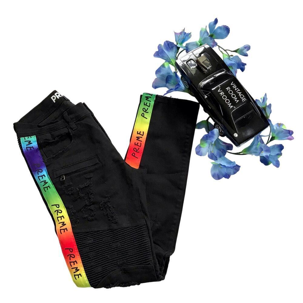 Preme NWOT Black Distressed Jeans Men 32/32